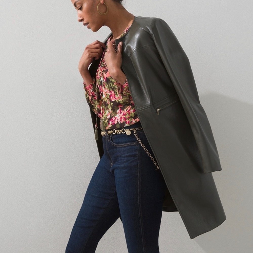 NWT Chico’s Edge to Edge Faux Leather Topper Size XL - Picture 3 of 5